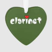 Clarinet Small Heart Ornament (Vorderseite)