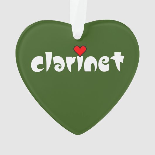 Clarinet Small Heart Ornament (Rückseite)