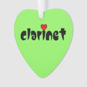 Clarinet Small Heart Ornament (Vorderseite)