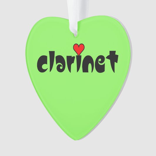 Clarinet Small Heart Ornament (Vorderseite)