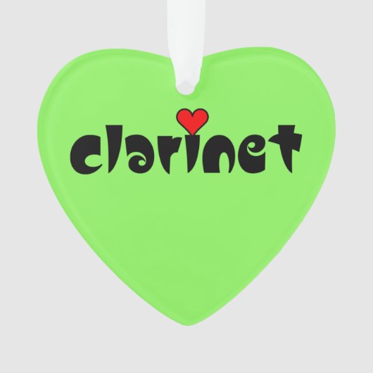 Clarinet Small Heart Ornament (Vorderseite)