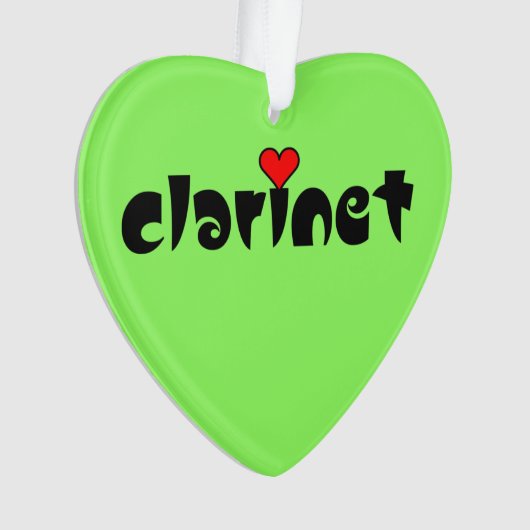 Clarinet Small Heart Ornament (Vorderseite)