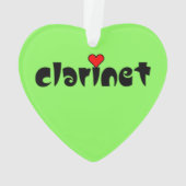 Clarinet Small Heart Ornament (Rückseite)