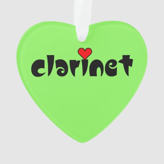 Clarinet Small Heart Ornament (Rückseite)