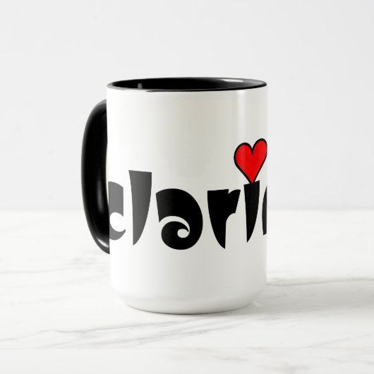 Clarinet Small Heart Tasse (Vorderseite Links)