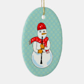 Clarinet Snowman Keramik Ornament (Rechts)