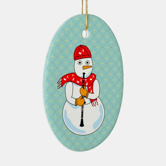 Clarinet Snowman Keramik Ornament (Rechts)