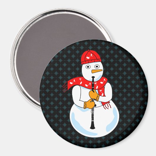Clarinet Snowman Magnet (Vorderseite/Rückseite)