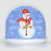 Clarinet Snowman Snow Globe Schneekugeln (Vorderseite)