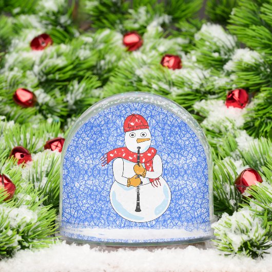 Clarinet Snowman Snow Globe Schneekugeln (Weihnachten)