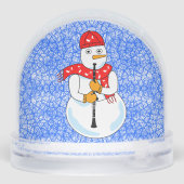 Clarinet Snowman Snow Globe Schneekugeln (Rückseite)