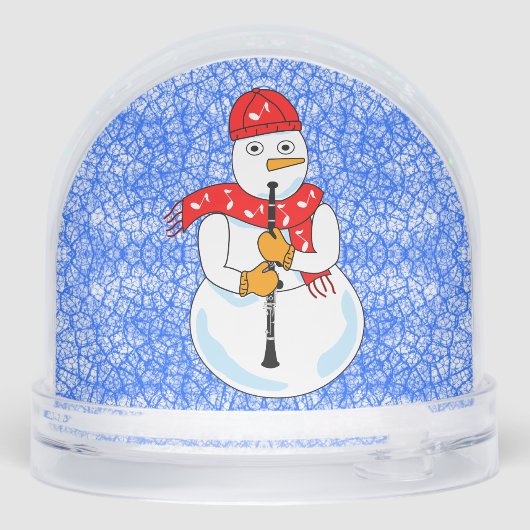 Clarinet Snowman Snow Globe Schneekugeln (Rückseite)