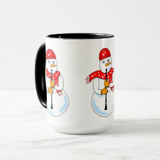 Clarinet Snowman Tasse (Vorderseite Links)