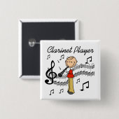 Clarinet-Spieler-Knopf Button (Vorne & Hinten)