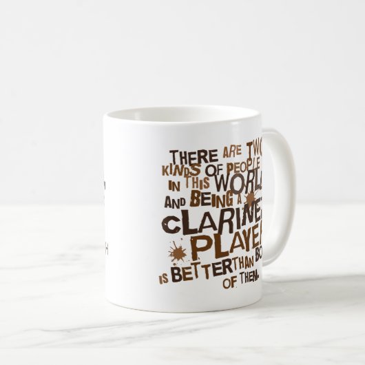 Clarinet-Spieler-(lustiges) Geschenk Kaffeetasse (VorderseiteRechts)