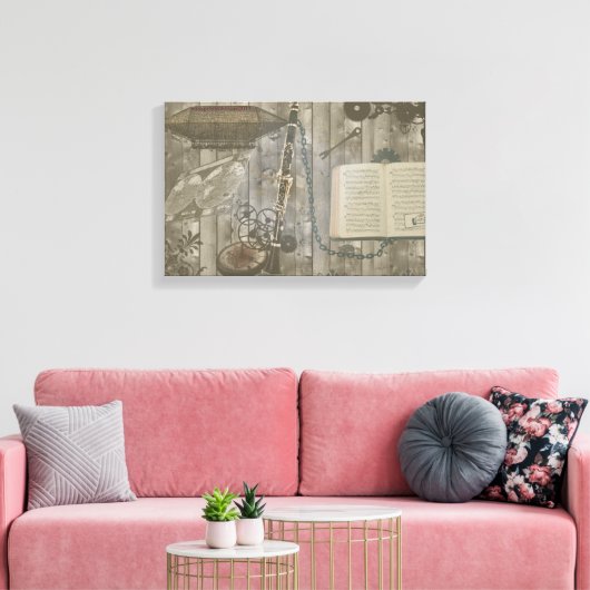 Clarinet Steampunk Fantasy Leinwanddruck (Insitu (Wohnzimmer))