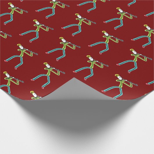 Clarinet Stickman Geschenkpapier (Ecke)