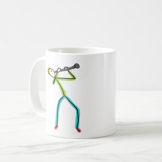 Clarinet Stickman Kaffeetasse (Vorderseite Links)