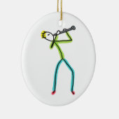 Clarinet Stickman Keramik Ornament (Rechts)