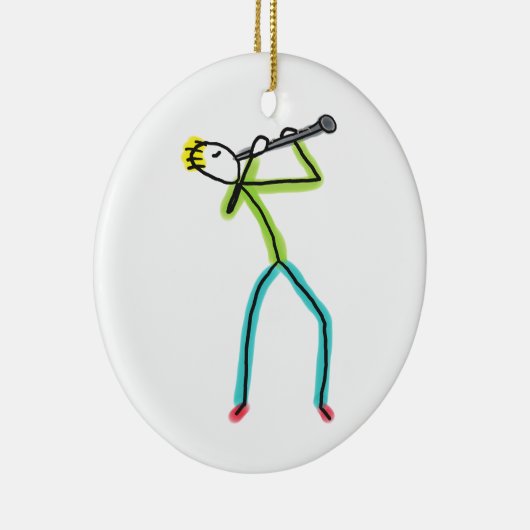 Clarinet Stickman Keramik Ornament (Rechts)