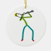 Clarinet Stickman Keramik Ornament (Vorne)