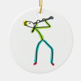 Clarinet Stickman Keramik Ornament