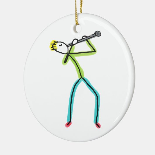 Clarinet Stickman Keramik Ornament (Links)