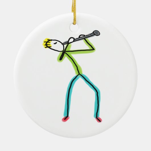 Clarinet Stickman Keramik Ornament (Hinten)