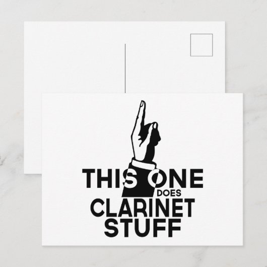 Clarinet Stuff - Funny Clarinet Music Postkarte (Vorne/Hinten)