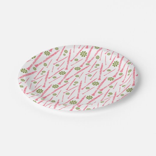 Clarinet Themed Pappteller (Schrägansicht)