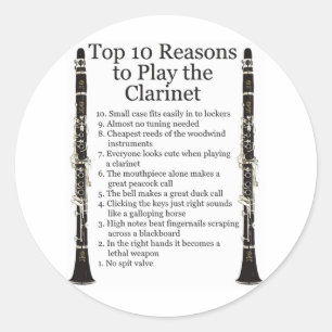 Clarinet Top 10 Runder Aufkleber