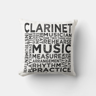 Clarinet-Typografie Kissen