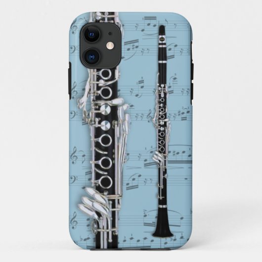 Clarinet- u. Notenentelefonkasten. Auswahlfarbe Case-Mate iPhone Hülle (Rückseite)