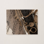 Clarinet und Musik-Blätter Puzzle (Horizontal)