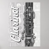 Clarinet Upper Joint in Charcoal Poster (Vorne)