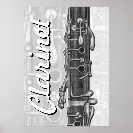 Clarinet Upper Joint in Charcoal Poster (Vorne)