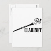Clarinet Vector Swirl Design Postkarte (Vorne/Hinten)