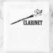 Clarinet Vector Swirl Design Rechteckiger Aufkleber (Tasche)
