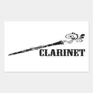 Clarinet-vektorstrudel-Entwurf Rechteckiger Aufkleber