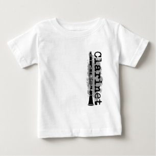Clarinet-vertikaler Entwurf Baby T-shirt