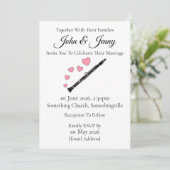 Clarinet Wedding Einladung Clarinetist Musicians (Stehend Vorderseite)