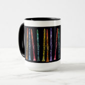 Clarinet-Zeichenstifte auf Schwarzem Tasse (Vorderseite Links)