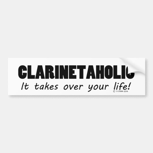 Clarinetaholic Autoaufkleber (Vorne)