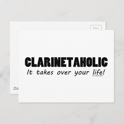 Clarinetaholic Postkarte (Vorne/Hinten)