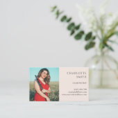 Clarinetis 2 Foto Blush Pink Modern Visitenkarte (Stehend Vorderseite)