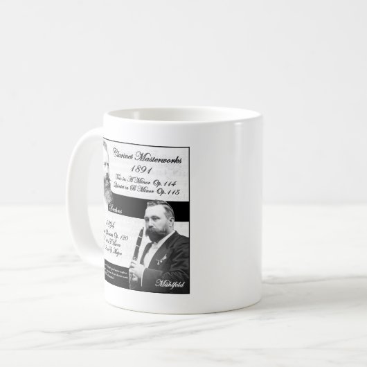 Clarinetist Mühlfeld Brahms Kaffeetasse (Vorderseite Links)