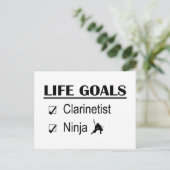 Clarinetist Ninja Life Goals Postkarte (Stehend Vorderseite)