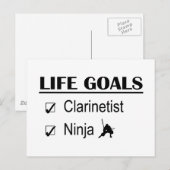 Clarinetist Ninja Life Goals Postkarte (Vorne/Hinten)