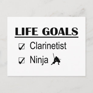 Clarinetist Ninja Life Goals Postkarte