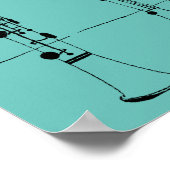 Clarinets Jazz Vintag Illustration Poster (Ecke)